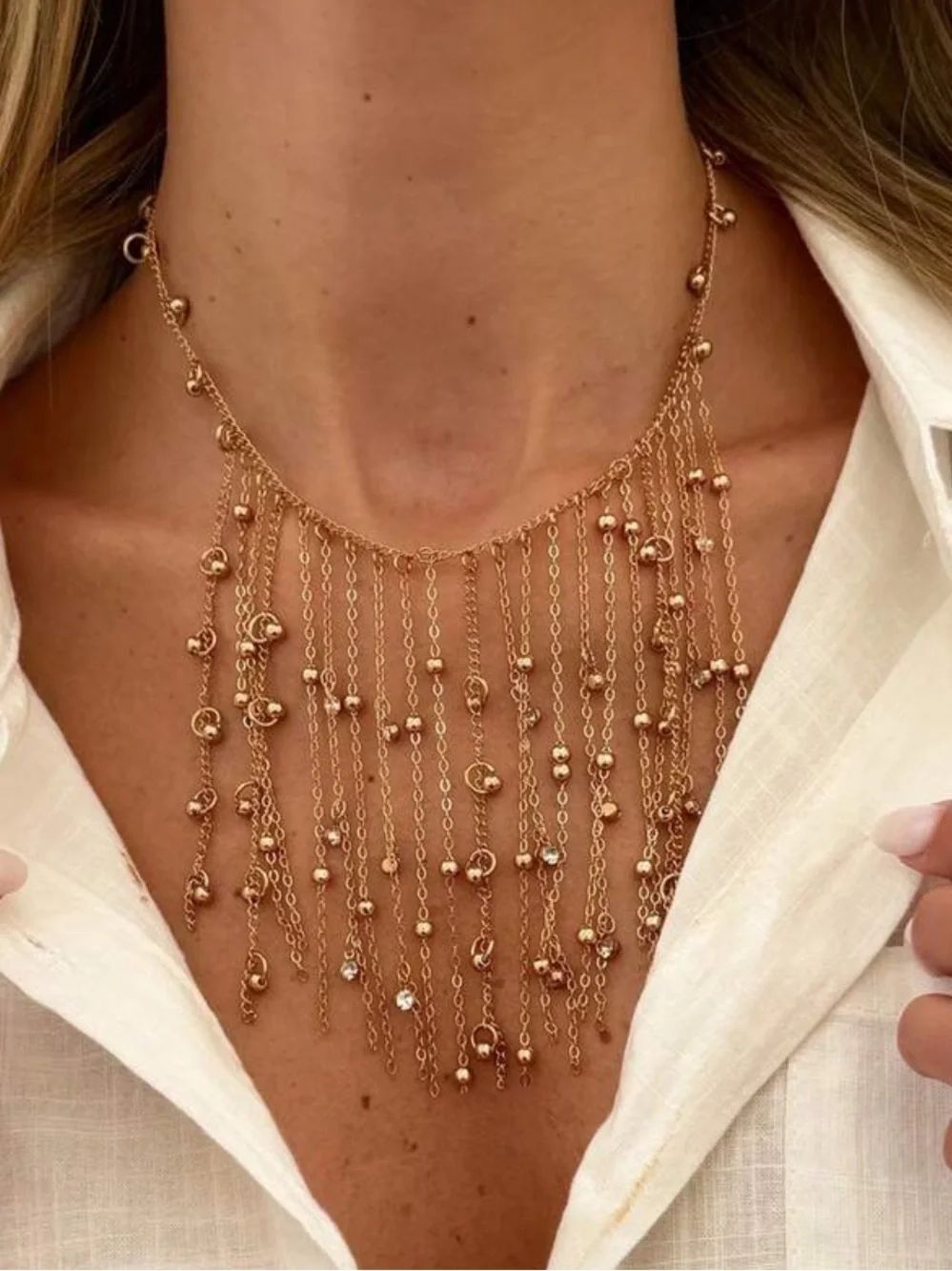 Fringe Statement Necklace N2464